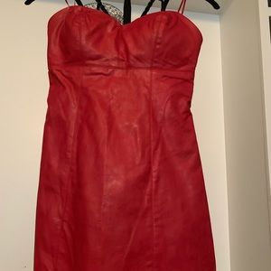 Guess Faux Strapless Leather dress